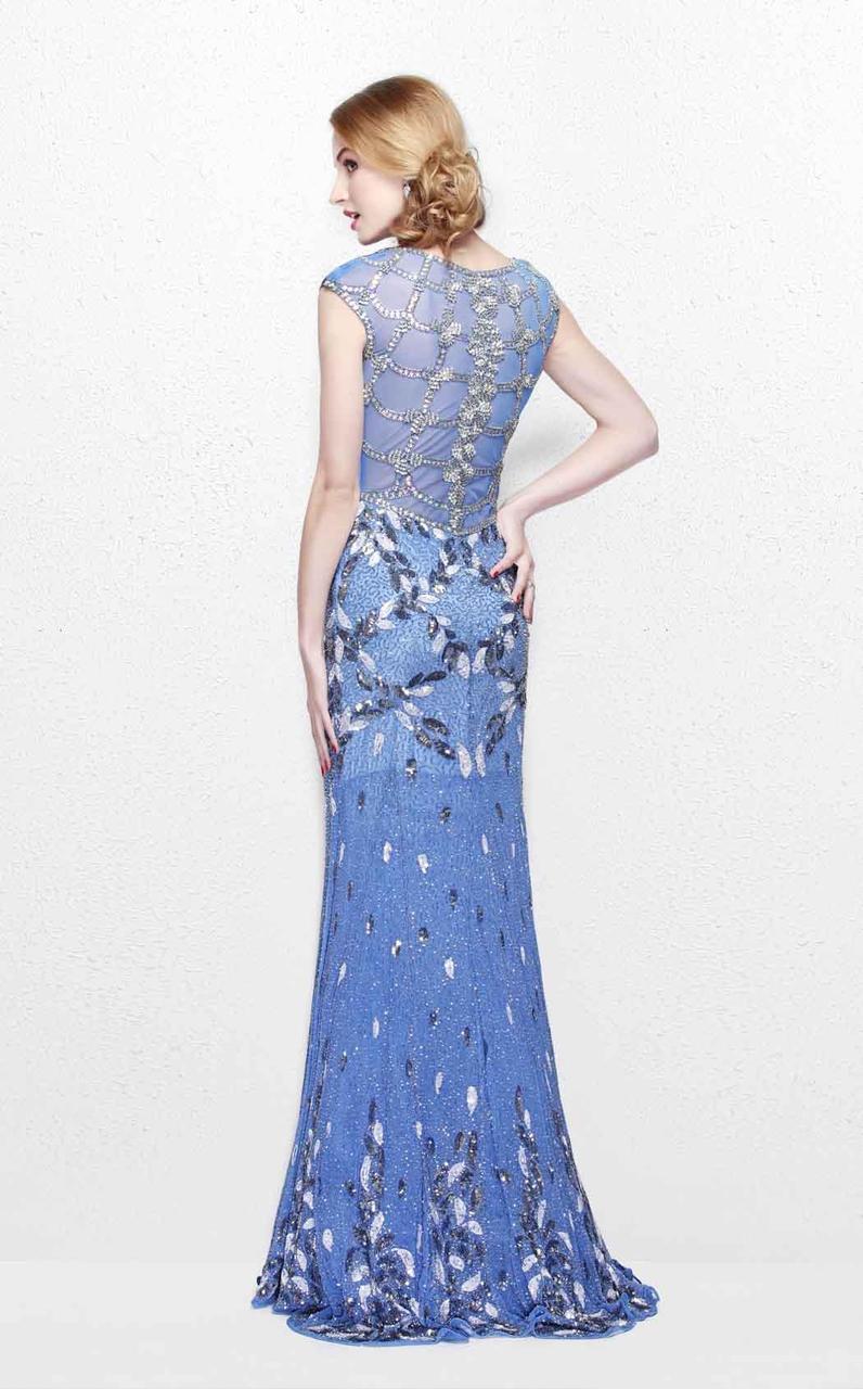 Primavera Couture - Exquisite Multi-Colored Leafy Patterned Long Dress 1812 Special Occasion Dress