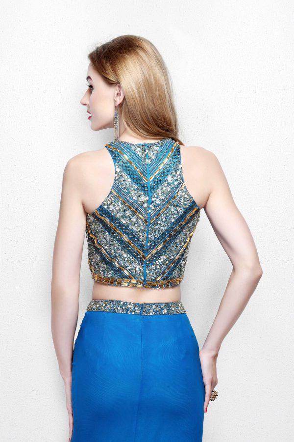 Primavera Couture - Two Piece Fitted Long Dress with Slit 1803 Special Occasion Dress