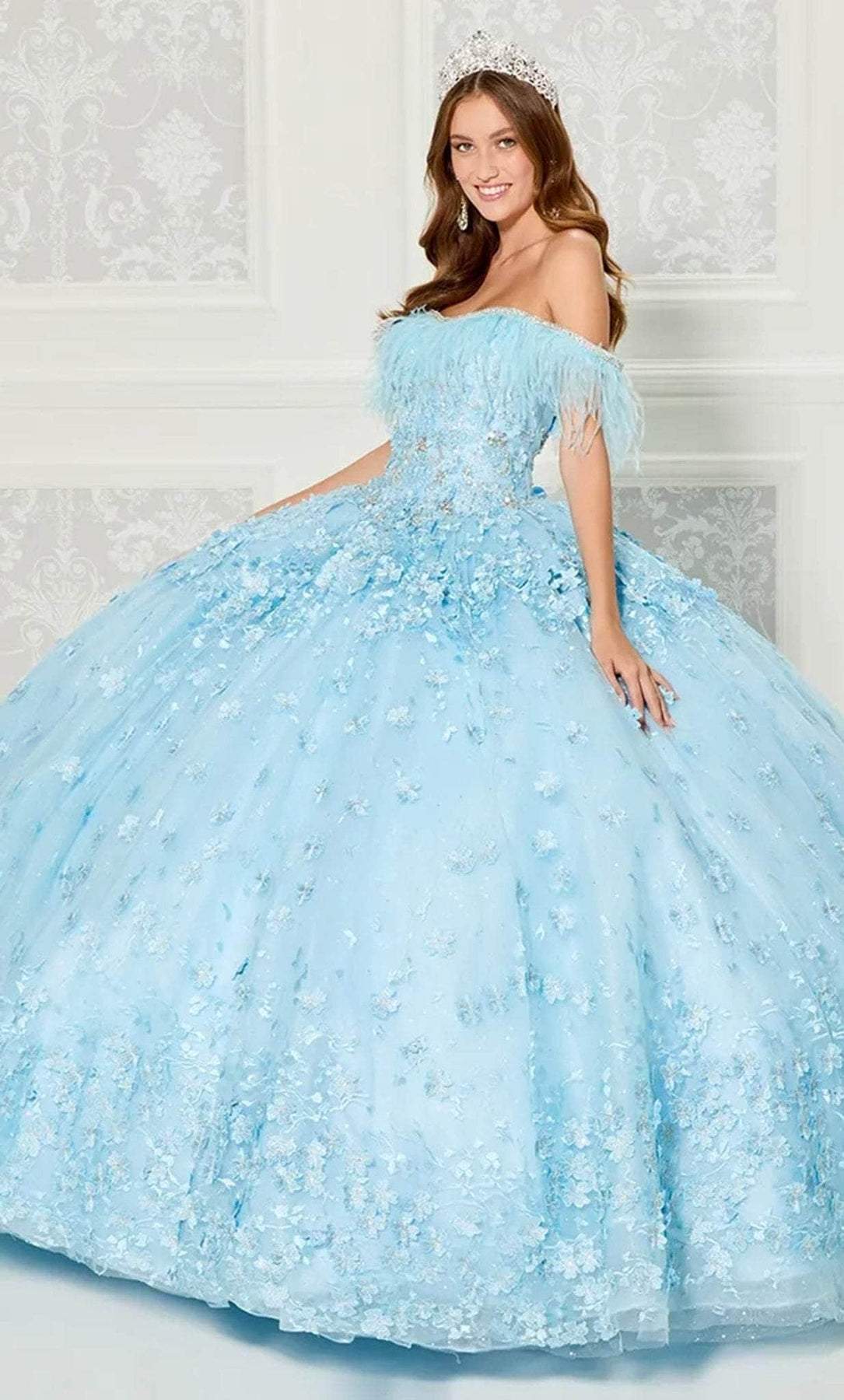 Princesa by Ariana Vara PR30115 - Feathered Ballgown