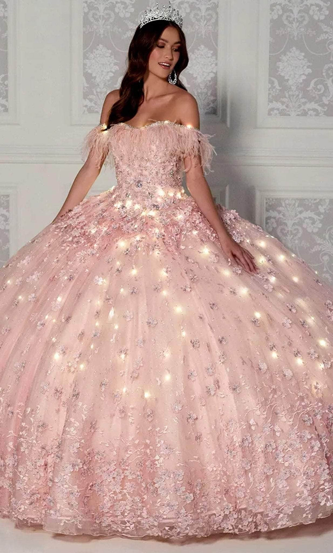 Princesa by Ariana Vara PR30115 - Feathered Ballgown