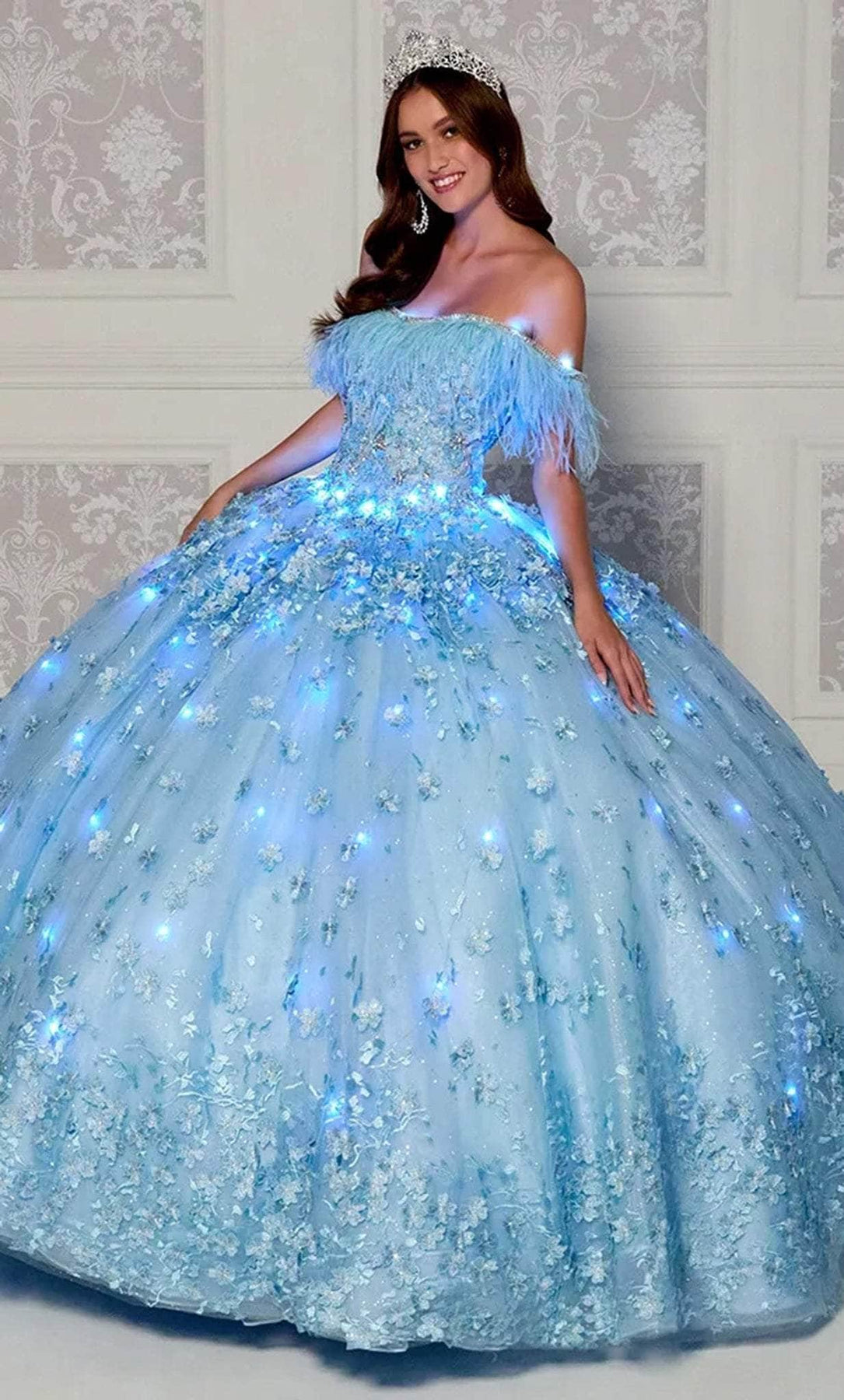Princesa by Ariana Vara PR30115 - Feathered Ballgown
