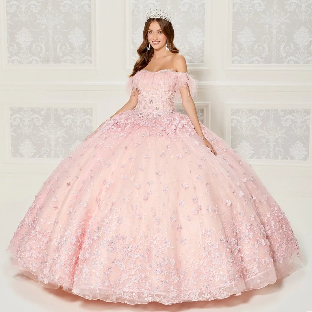 Princesa by Ariana Vara PR30115 - Feathered Ballgown