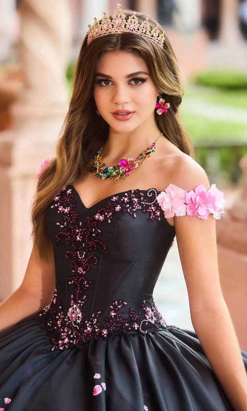 Princesa by Ariana Vara PR30151 - Three Dimensional Flowers Removable Train Gown Prom Dresses