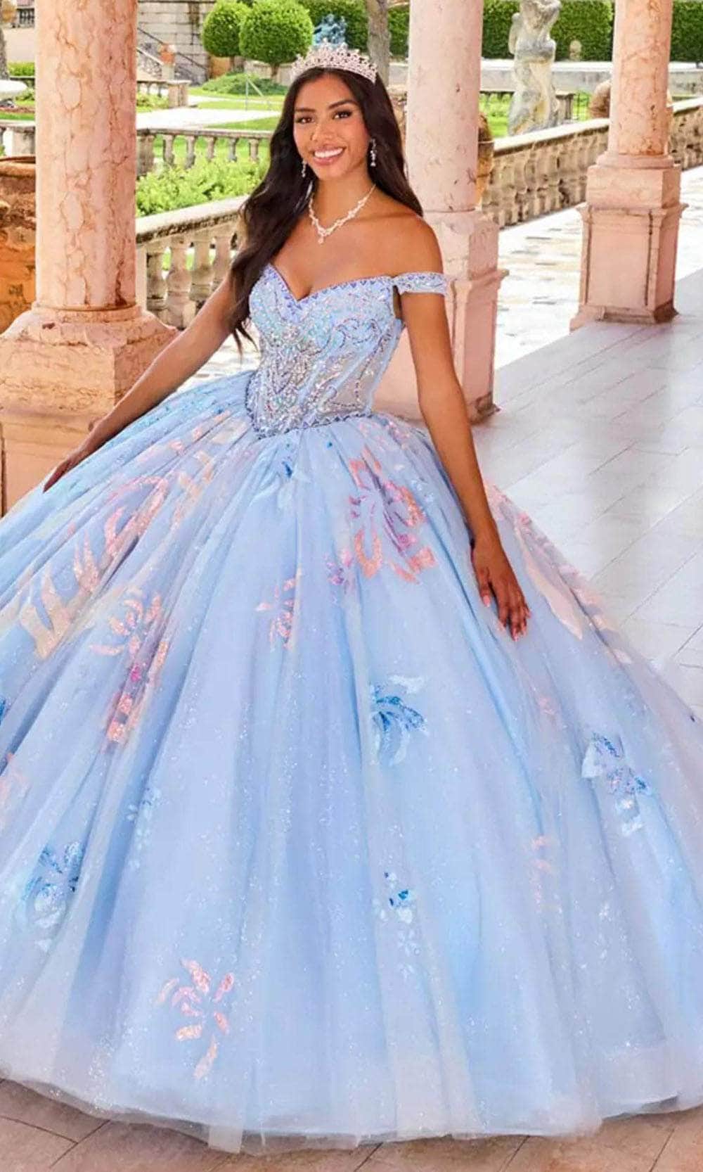 Princesa by Ariana Vara PR30156 - Lace-Up Tie Off-Shoulder Gown Prom Dresses