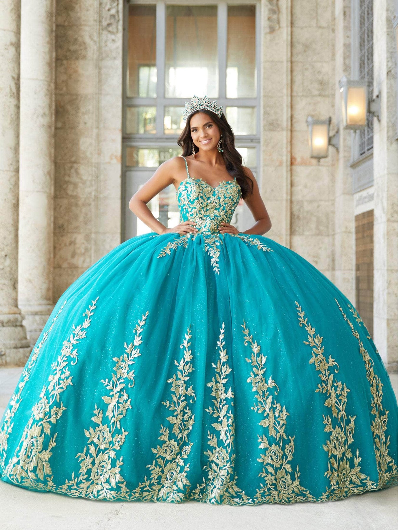 Quinceanera Collection 26035 - Beaded Strap Embellished Ballgown Special Occasion Dress