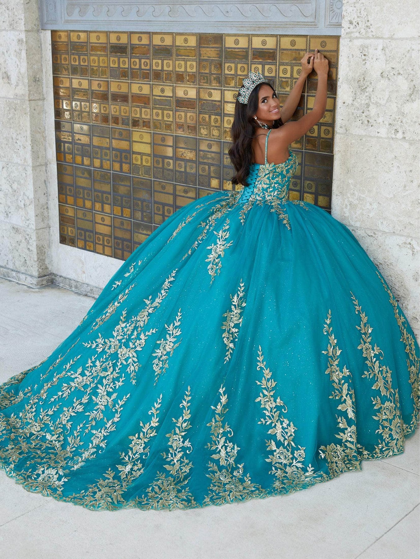 Quinceanera Collection 26035 - Beaded Strap Embellished Ballgown Special Occasion Dress
