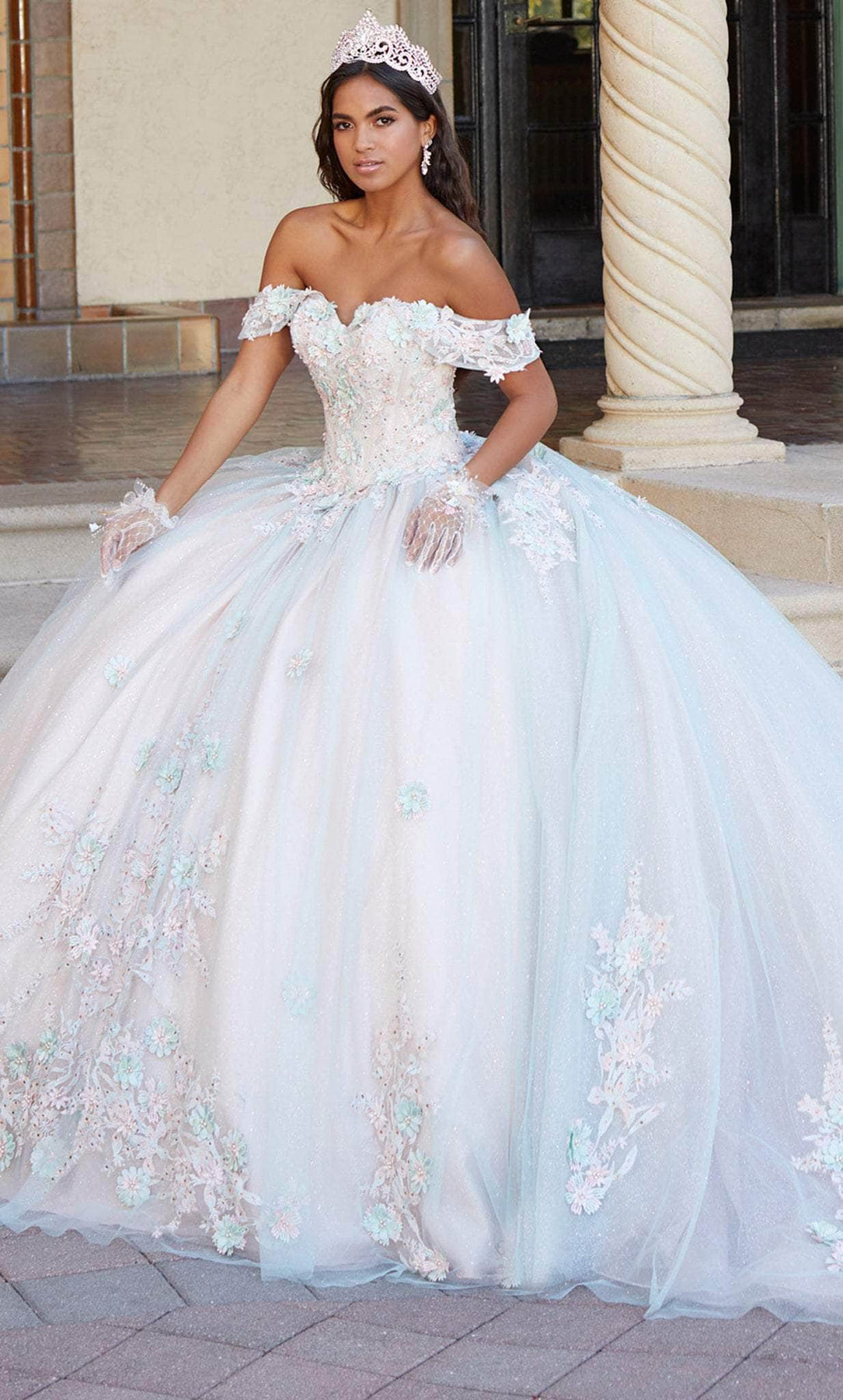 Quinceanera Collection 26055 - Embellished Off-Shoulder Ballgown Quinceanera Dresses