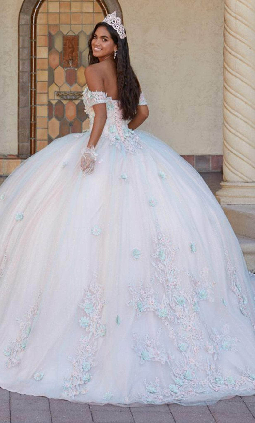 Quinceanera Collection 26055 - Embellished Off-Shoulder Ballgown Quinceanera Dresses