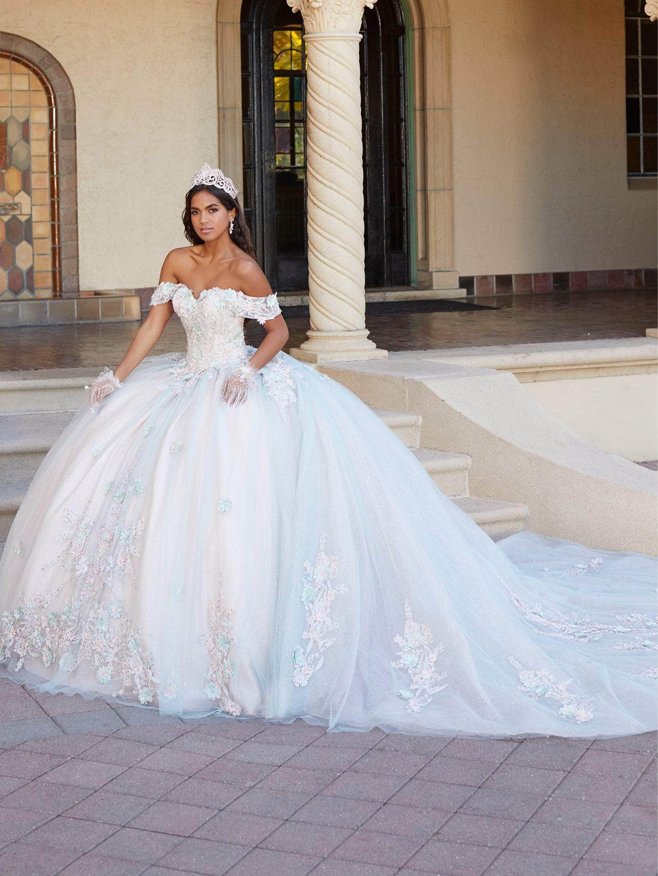 Quinceanera Collection 26055 - Embellished Off-Shoulder Ballgown Special Occasion Dress