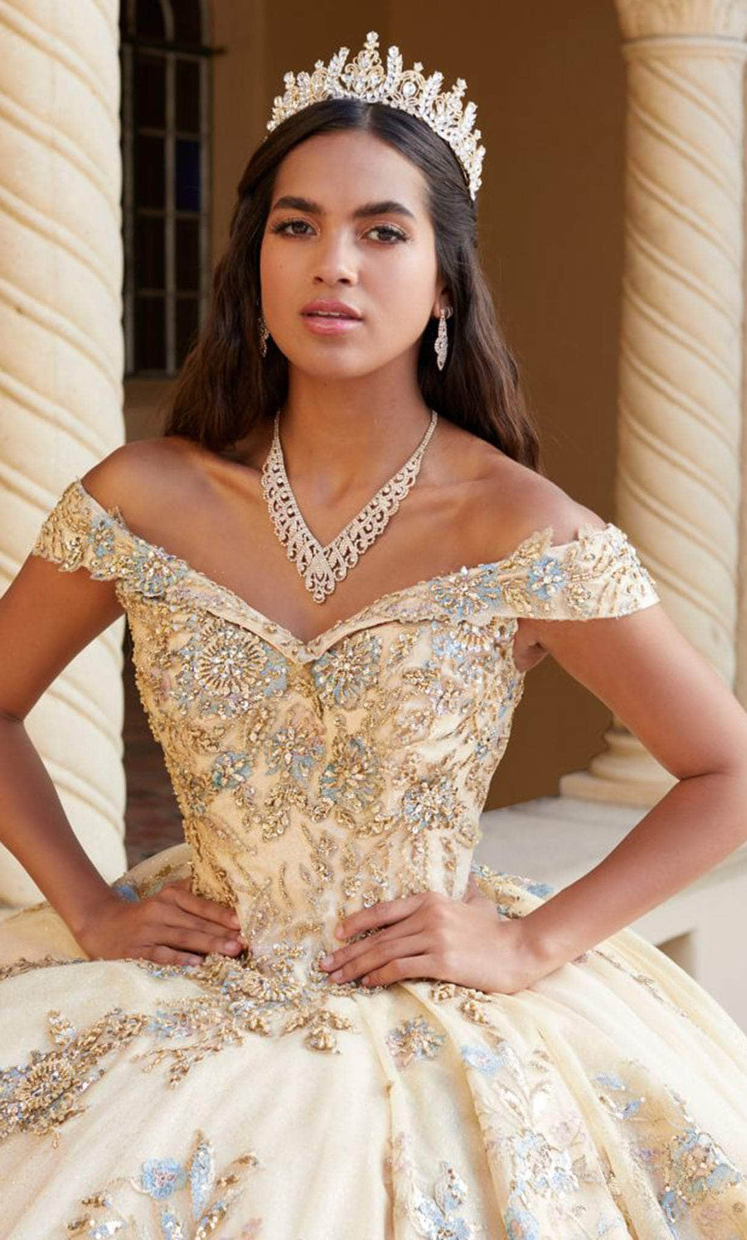 Quinceanera Collection 26058 - Beaded Off-Shoulder Ballgown Quinceanera Dresses