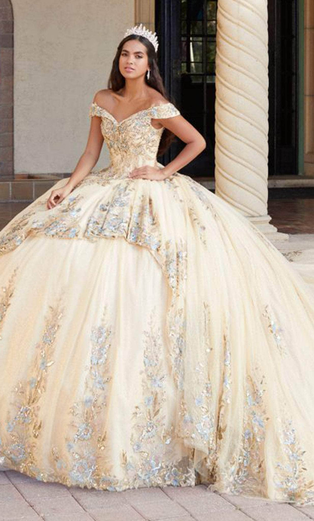 Quinceanera Collection 26058 - Beaded Off-Shoulder Ballgown Quinceanera Dresses
