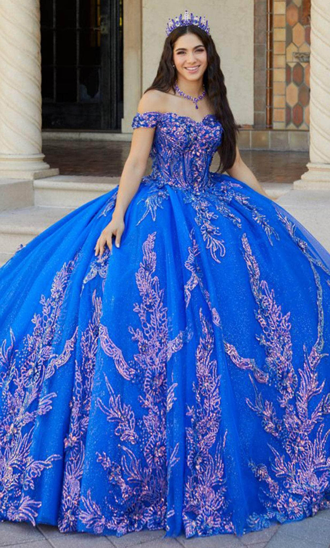 Quinceanera Collection 26063 - Off-Shoulder Embroidered Ballgown Quinceanera Dresses