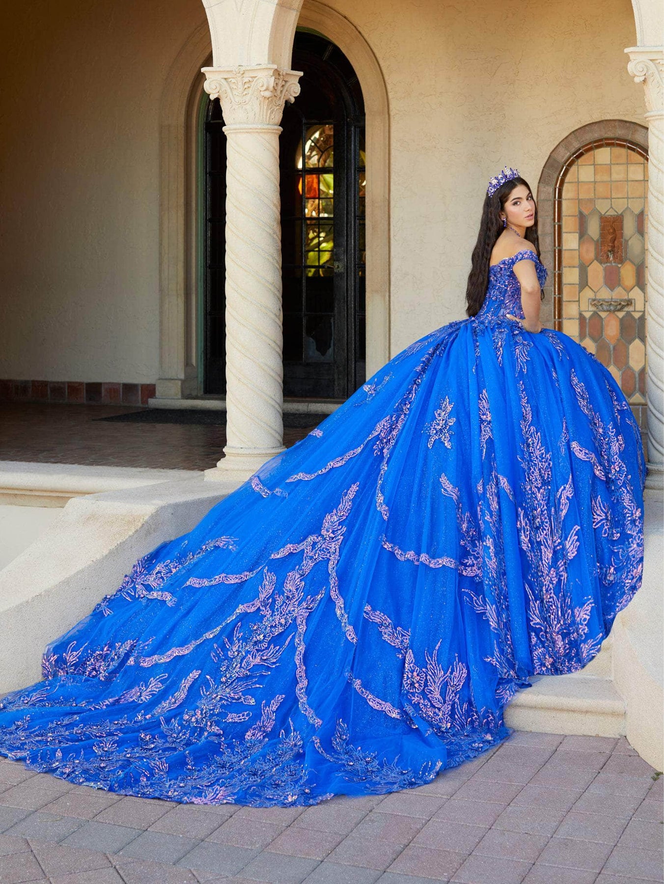Quinceanera Collection 26063 - Off-Shoulder Embroidered Ballgown Special Occasion Dress