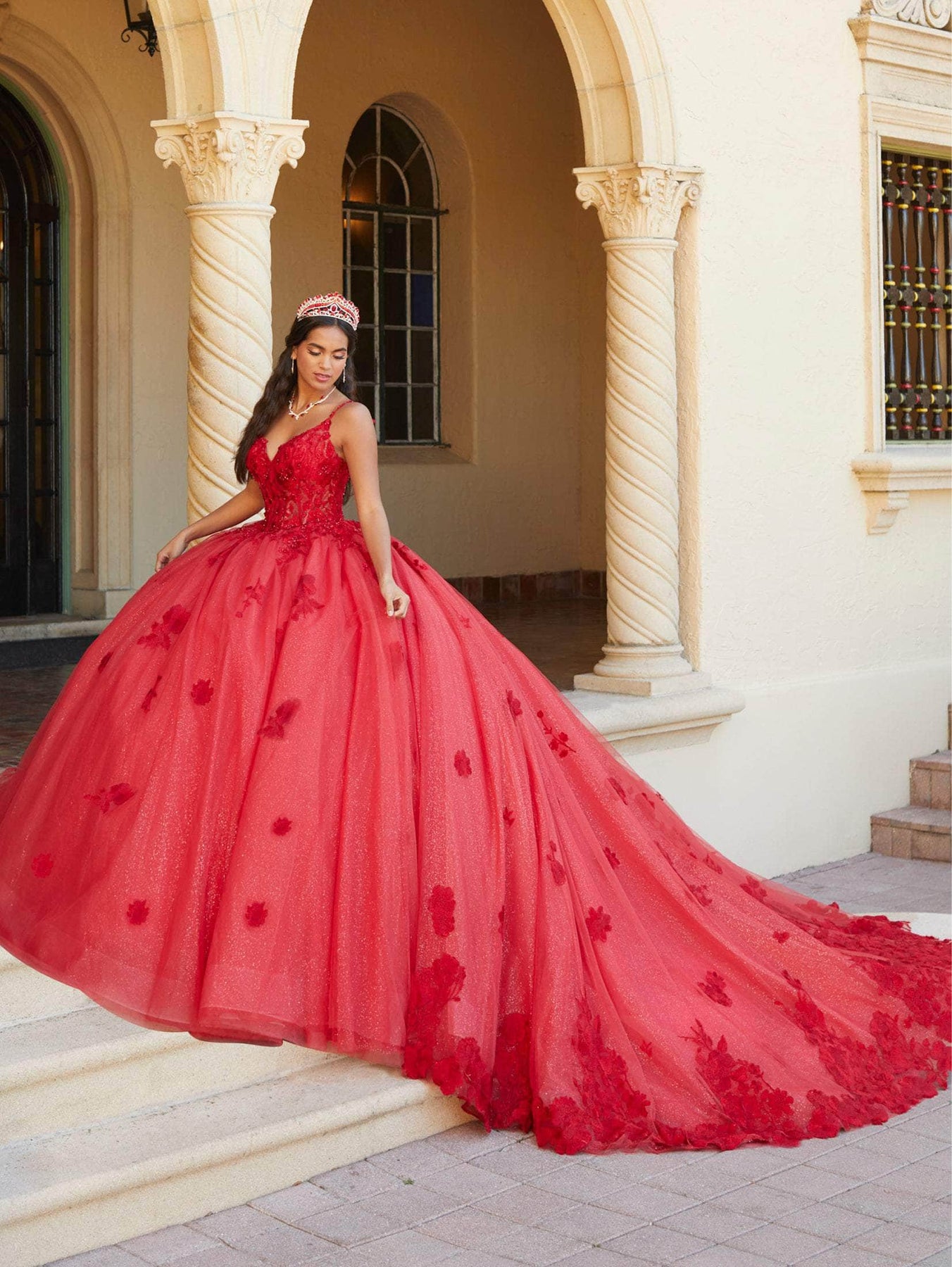 Quinceanera Collection 26064 - Lace Appliqué Sleeveless Ballgown Special Occasion Dress