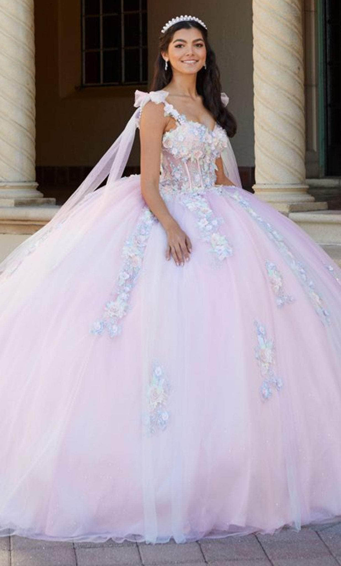 Quinceanera Collection 26067 - Floral Appliqued Ball Gown Quinceanera Dresses