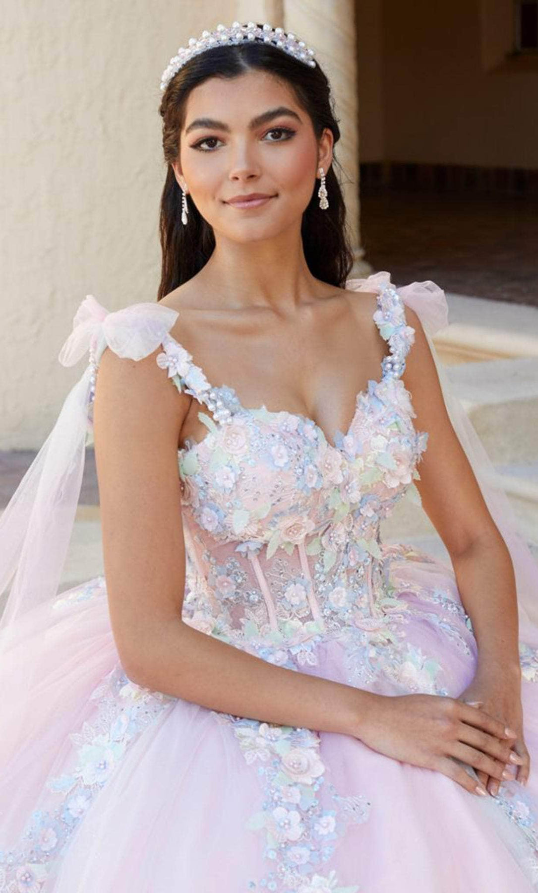 Quinceanera Collection 26067 - Floral Appliqued Ball Gown Quinceanera Dresses