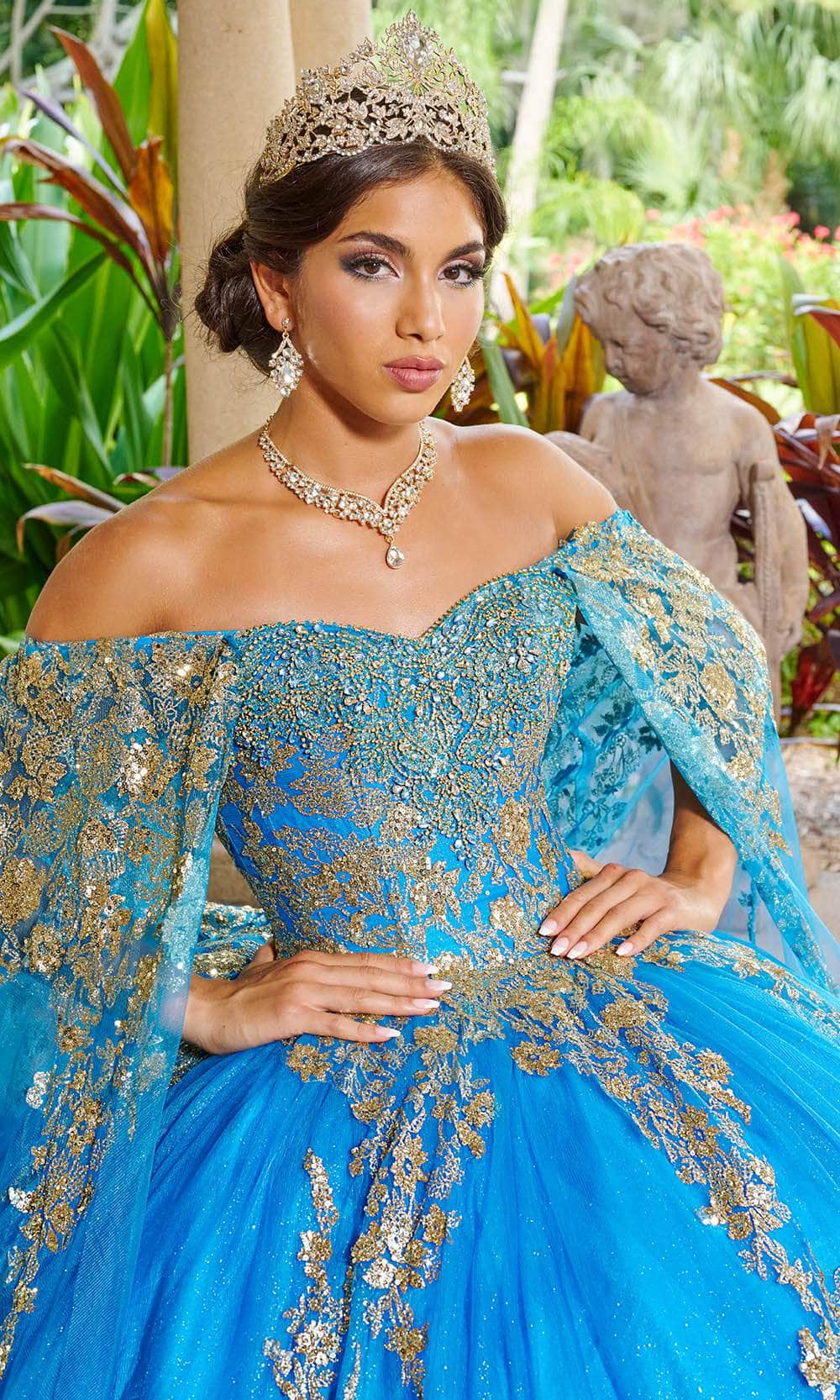Quinceanera Collection 26083 - Floral Glitter Embellished Ballgown Ball Gowns