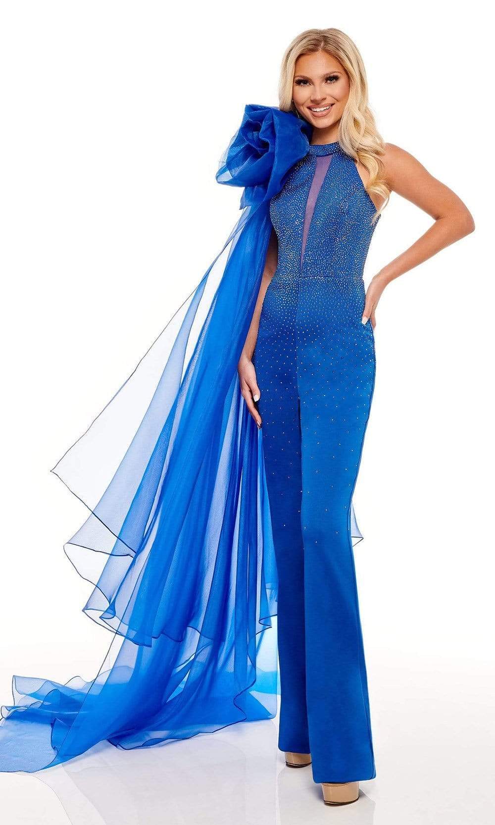 Rachel Allan 50121 - Long Scuba, Organza, Beading Jumpsuit Rachel Allan 50121 - Long Scuba, Organza, Beading Jumpsuit