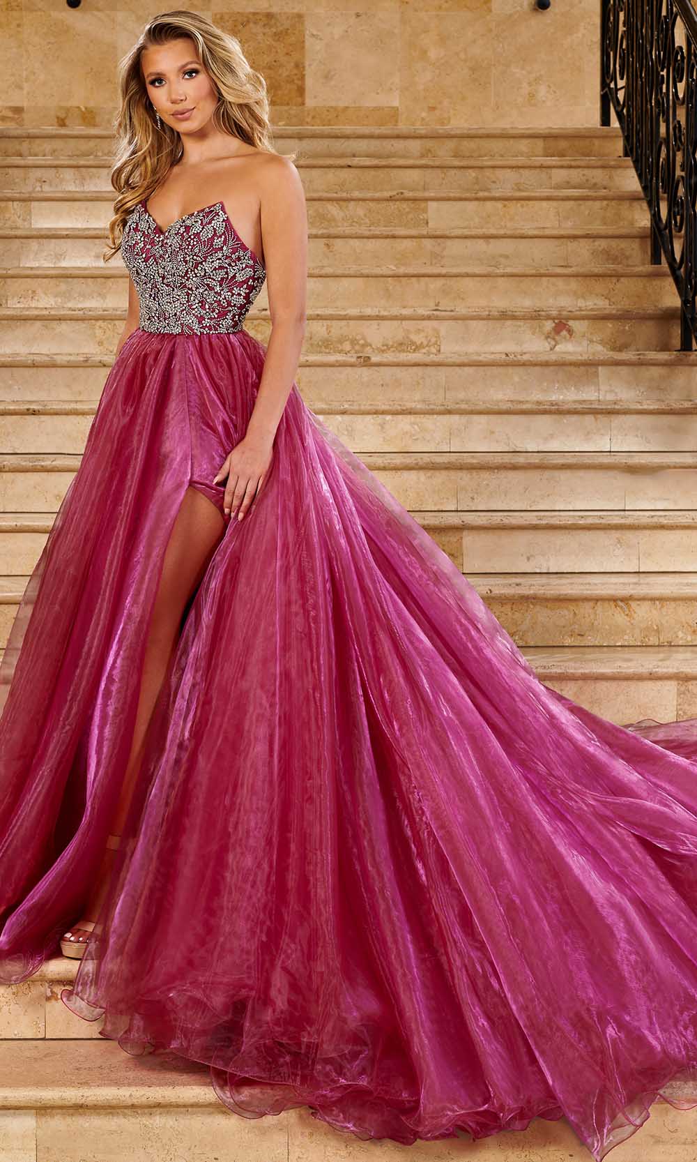 Rachel Allan 50186 - Strapless Sweetheart Ballgown Special Occasion Dress 0 / Fuchsia
