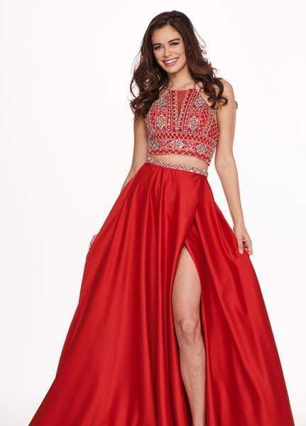 Rachel Allan - 6497 Beaded Ornate Two-Piece Satin Gown Prom Dresses