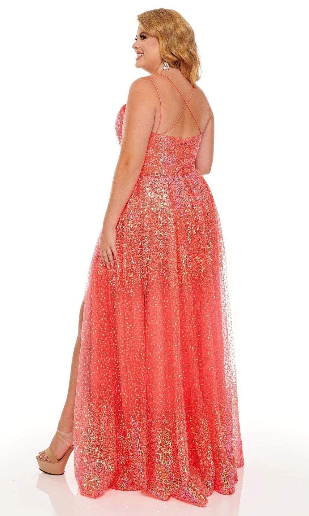 Rachel Allan - 70047W Scoop A-Line Evening Gown Prom Dresses