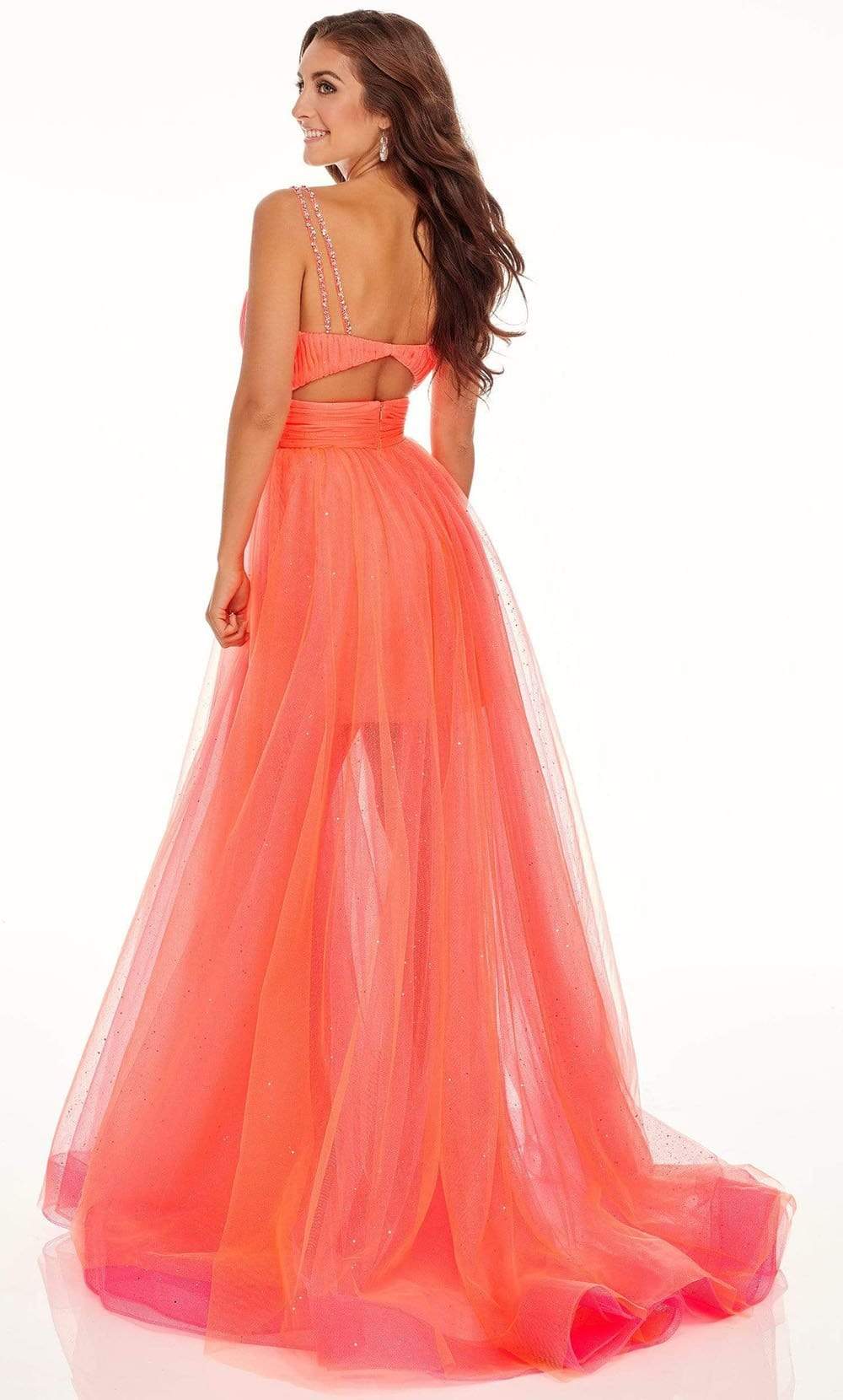 Rachel Allan - 70063 Plunging V Neck Tulle Dress Prom Dresses