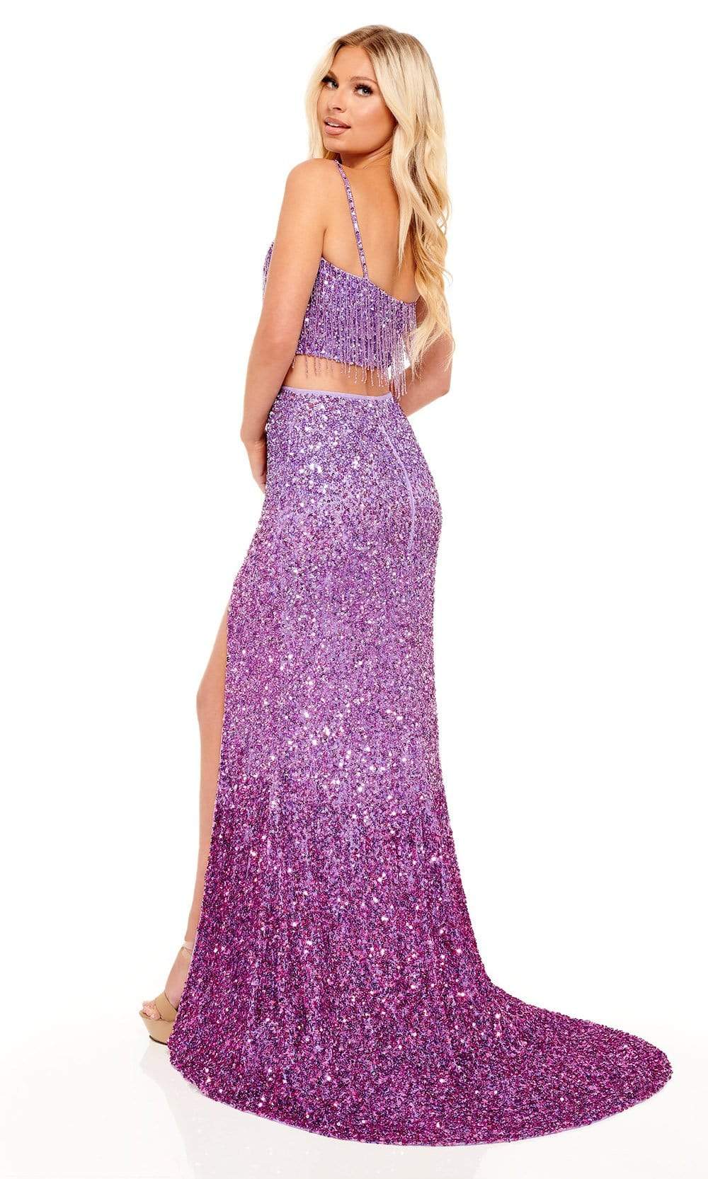 Rachel Allan - 70141 Two-Piece Dress With Straps And Slit Prom Dresses