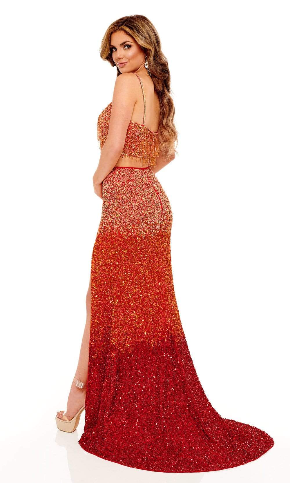 Rachel Allan - 70141 Two-Piece Dress With Straps And Slit Prom Dresses