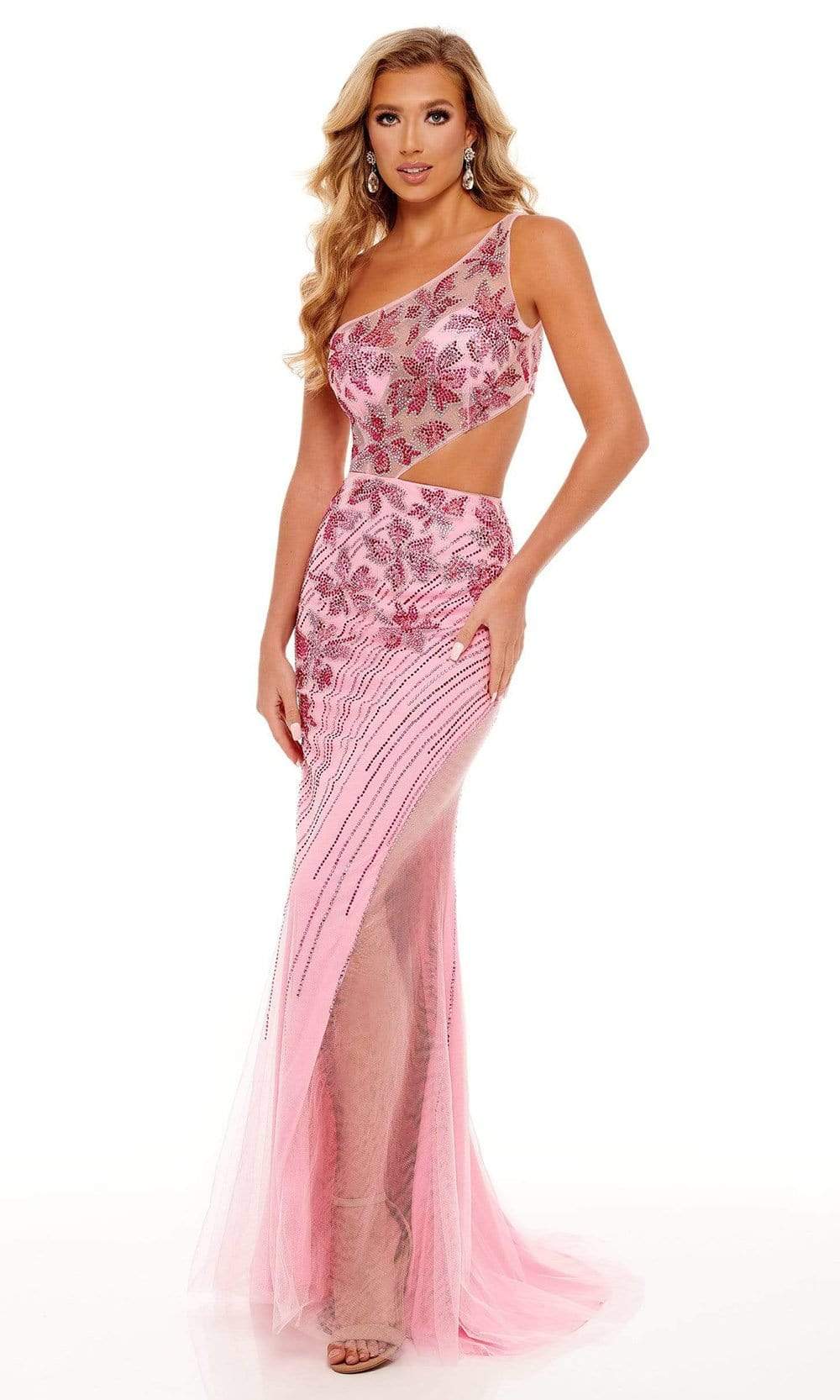 Rachel Allan - 70201 Asymmetrical Floral Evening Dress Prom Dresses