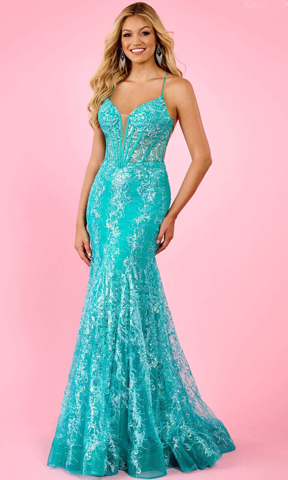 Rachel Allan 70491 - Long Glitter Tulle Mermaid Dress - Spaghetti Straps, Embellished, Corset Bodice, Lace Up Back, Sweep Train ADASA Rachel Allan 70491 - Long Glitter Tulle Mermaid Dress - Spaghetti Straps, Embellished, Corset Bodice, Lace Up Back, Sweep Train ADASA