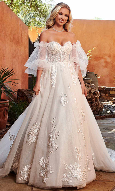 Rachel Allan Bridal Rb2146 - Glitter Tulle Bridal Gown 0 / Ivory