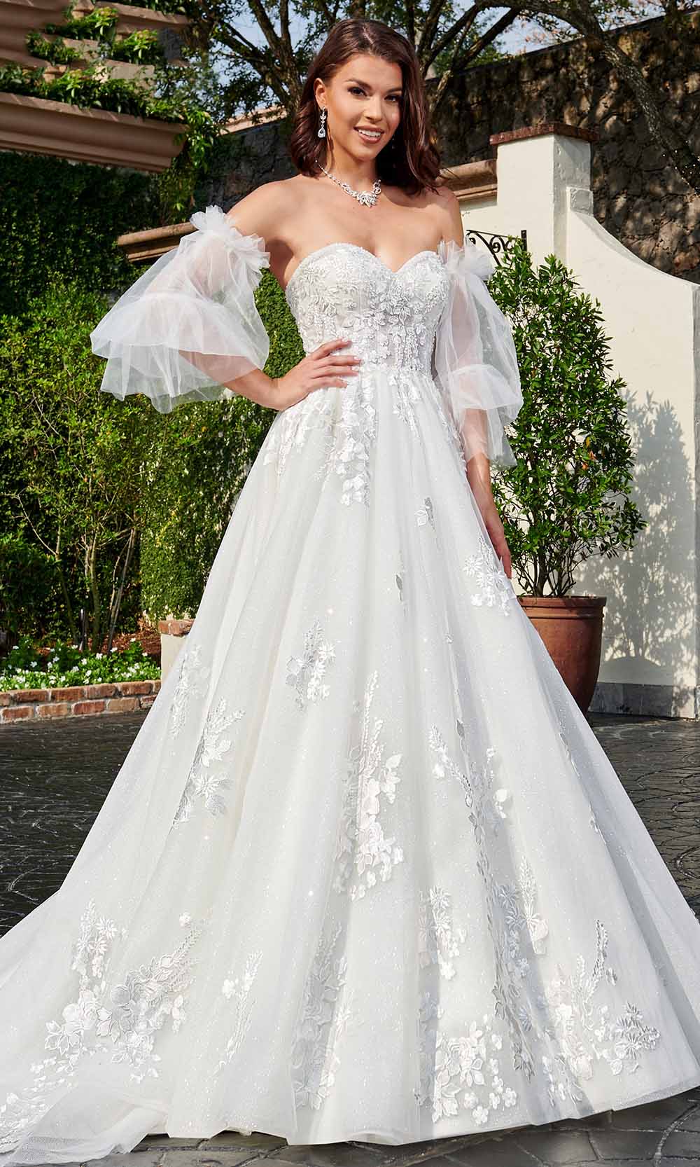 Rachel Allan Bridal Rb2146 - Glitter Tulle Bridal Gown 0 / White