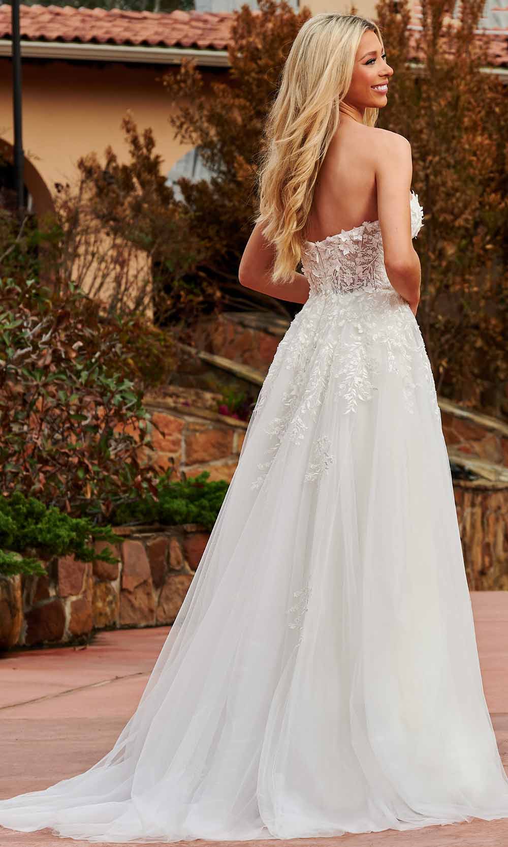 Rachel Allan Bridal Rb2160 - Detachable Puff Sleeves Bridal Gown