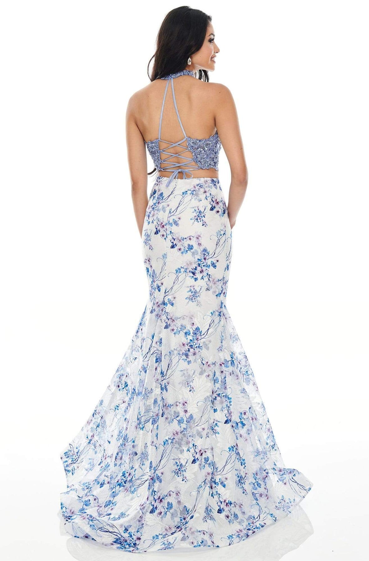 Rachel Allan Prom - 7170 Two-Piece Lace Bodice Trumpet Dress Prom Dresses