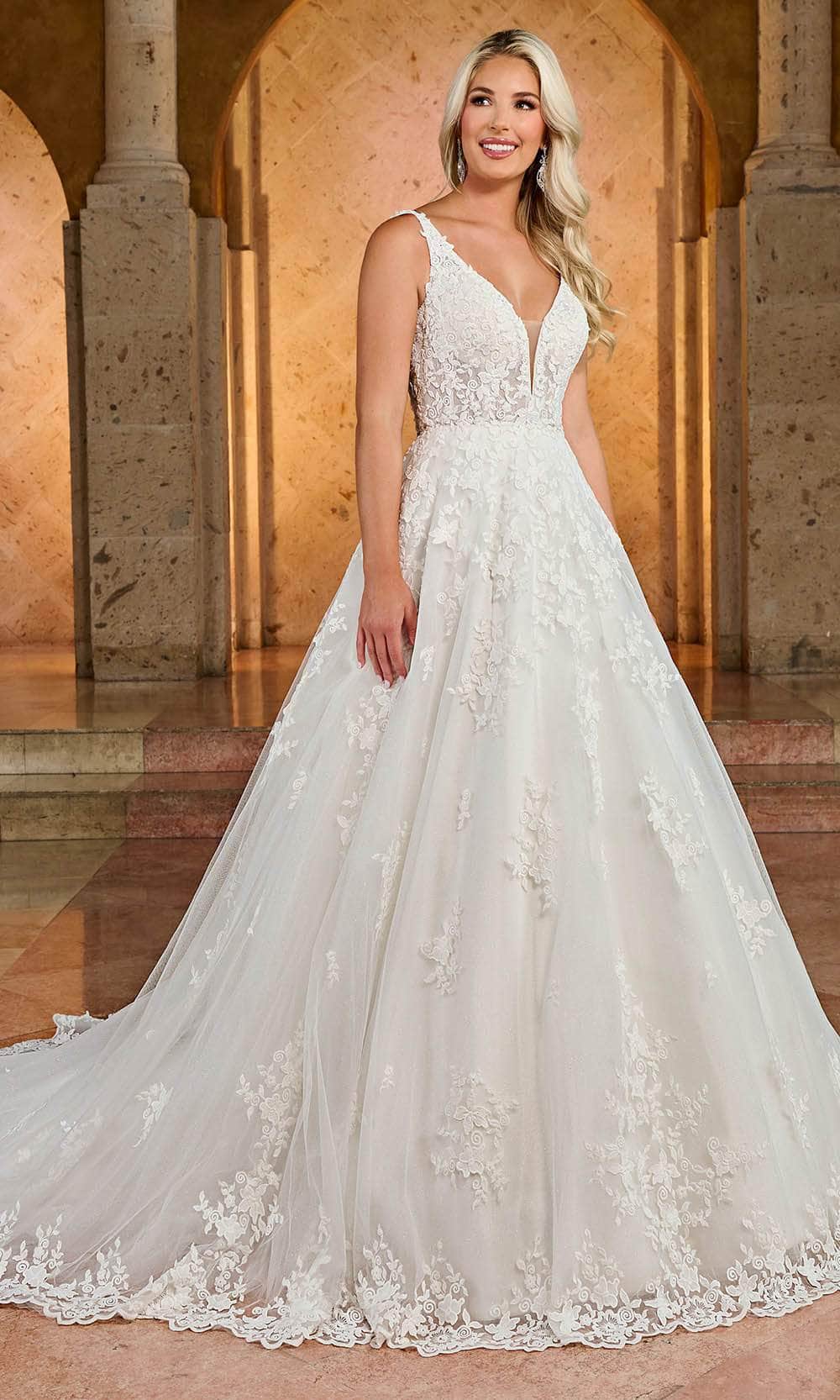 Rachel Allan RB3190 - Long Glitter Tulle, Applique, Beading A-Line Dress - Sleeveless, Floral Embroidery, Beaded, V-Back, Button Closure, Scalloped Hem, Sweep Train ADASA Rachel Allan RB3190 - Long Glitter Tulle, Applique, Beading A-Line Dress - Sleeveless, Floral Embroidery, Beaded, V-Back, Button Closure, Scalloped Hem, Sweep Train ADASA