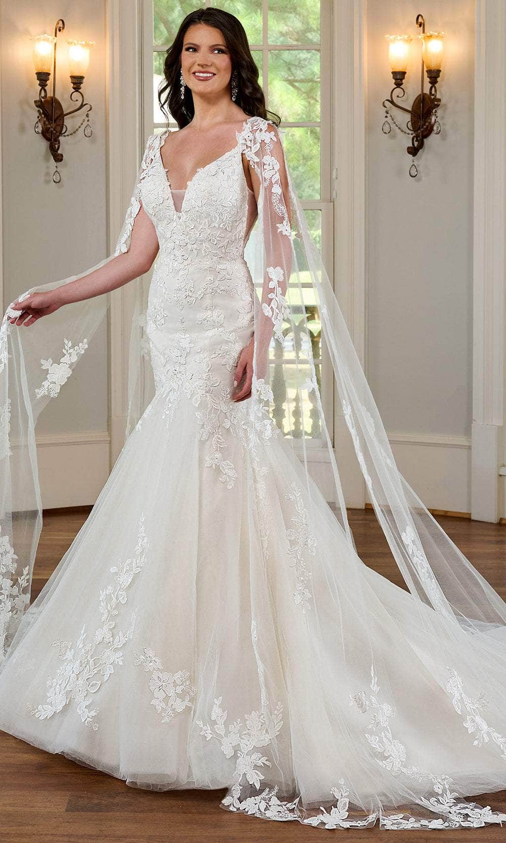 Rachel Allan RB4174 - Floral Embroidered Bridal Gown