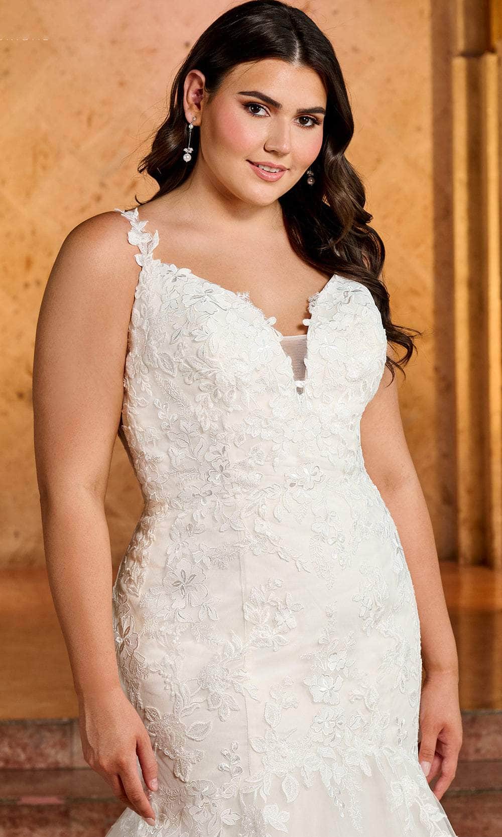 Rachel Allan RB4174 - Floral Embroidered Bridal Gown