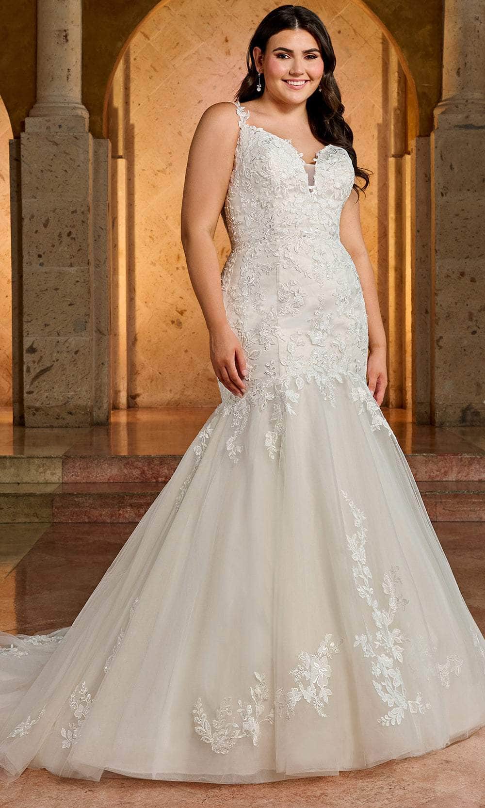 Rachel Allan RB4174 - Floral Embroidered Bridal Gown