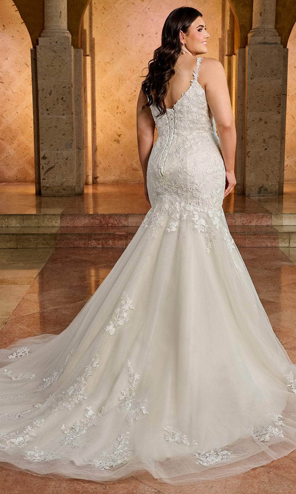 Rachel Allan RB4174 - Floral Embroidered Bridal Gown