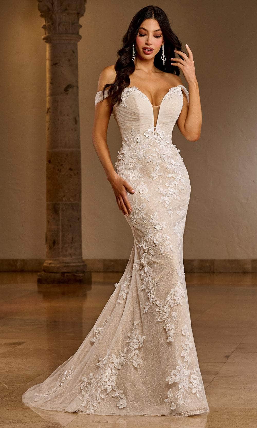 Rachel Allan RB5039 - Off Shoulder Lace Bridal Gown