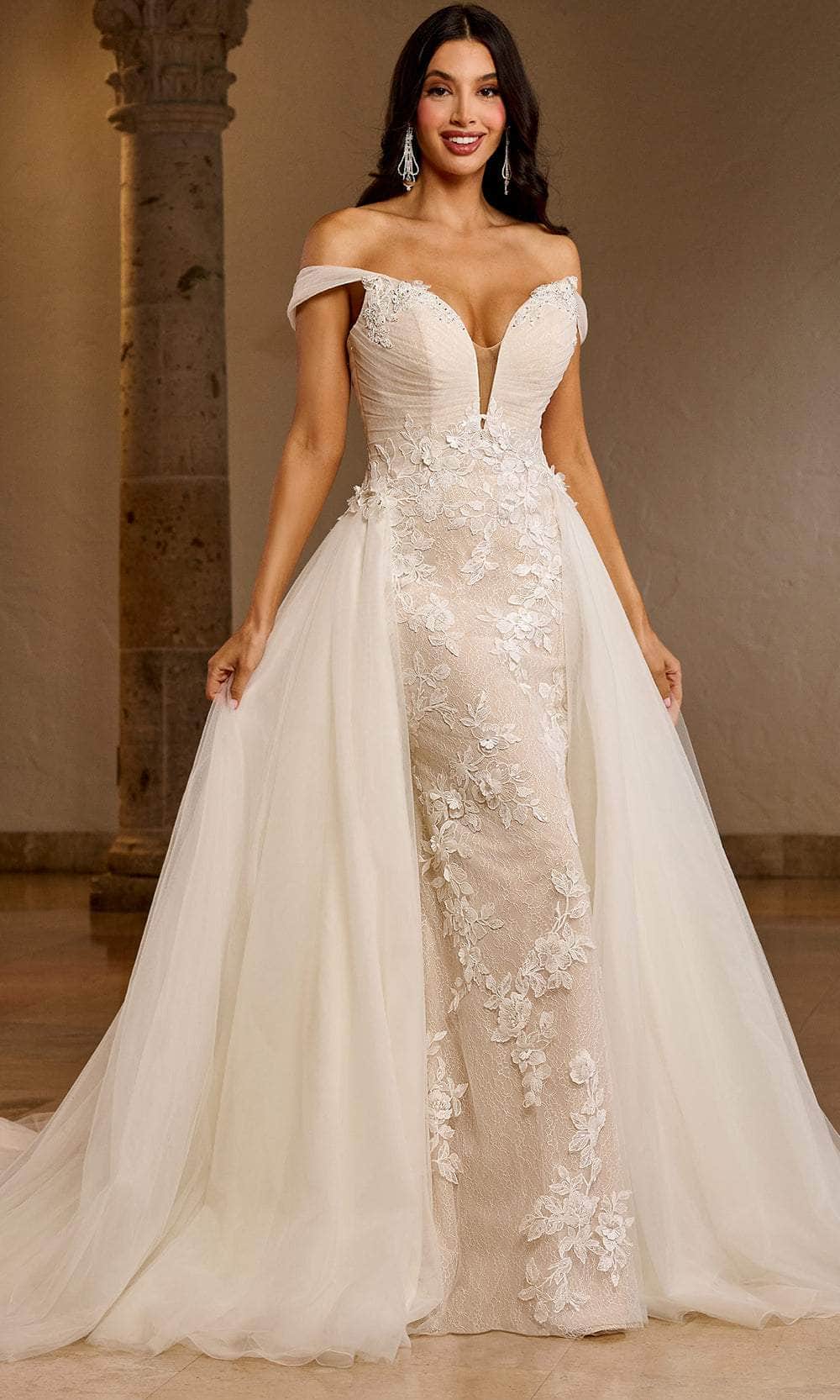 Rachel Allan RB5039 - Off Shoulder Lace Bridal Gown