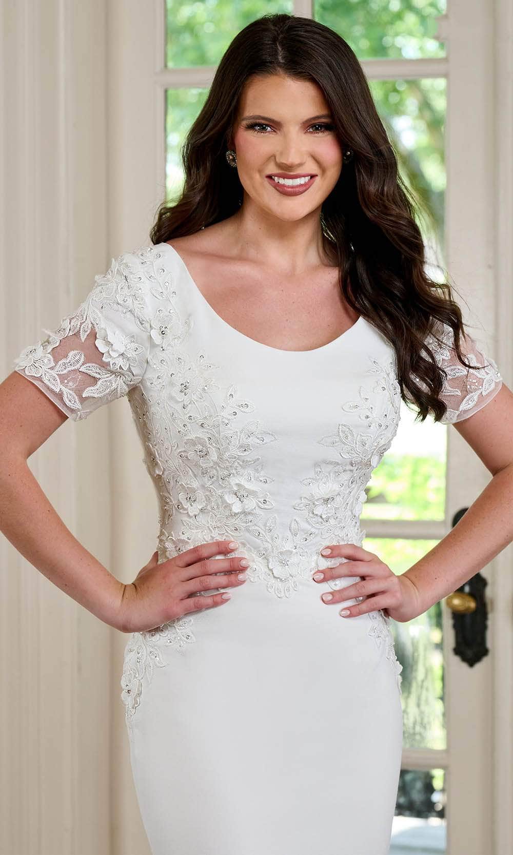 Rachel Allan RB5041 - Sheer Sleeve Mermaid Bridal Gown