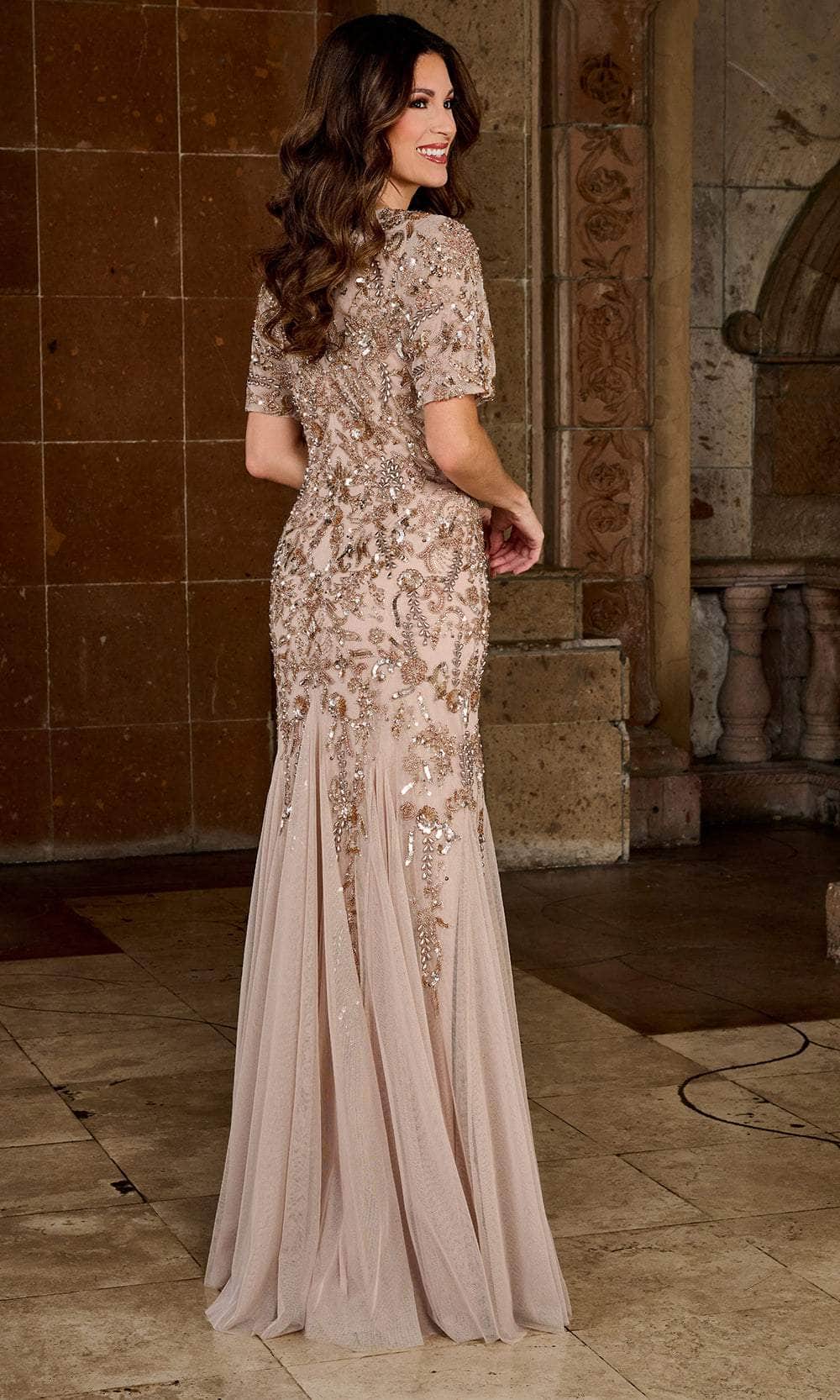 Rachel Allan RB8128 - Short Sleeve Beaded Dress