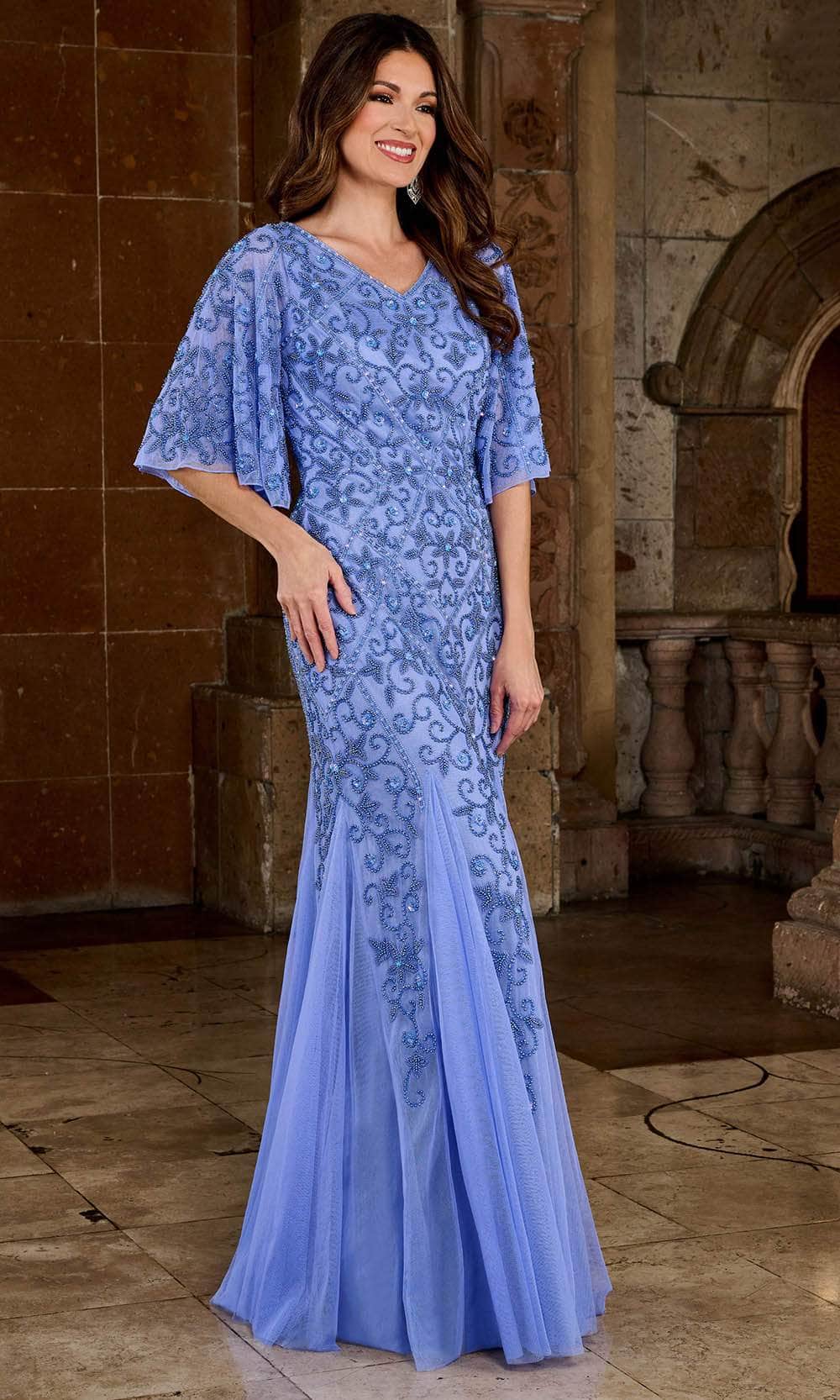 Rachel Allan RB8133 - Long Stretch Tulle, Beading Mermaid Dress