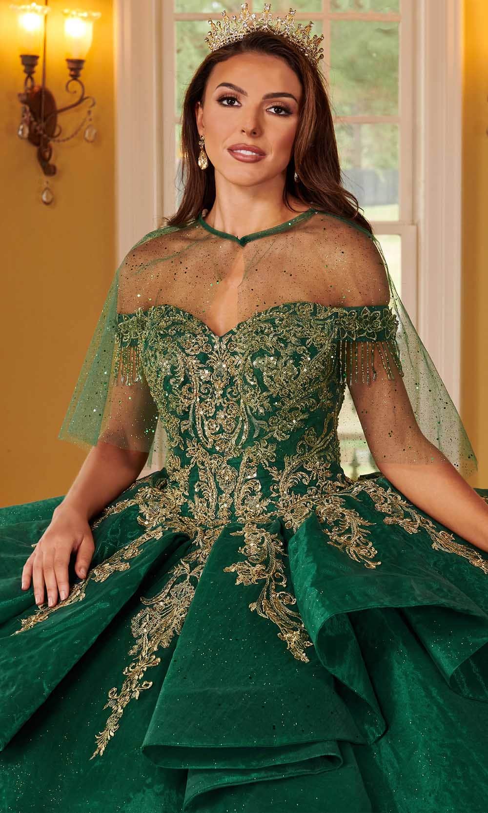 Rachel Allan Rq1117 - Metallic Lace Applique Ballgown