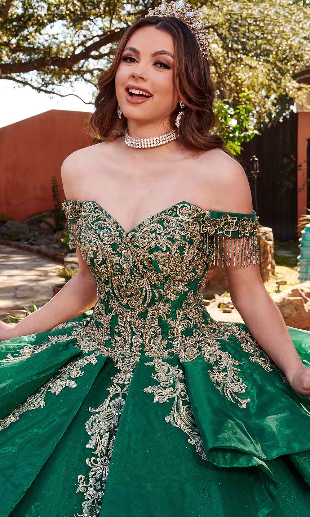 Rachel Allan Rq1117 - Metallic Lace Applique Ballgown