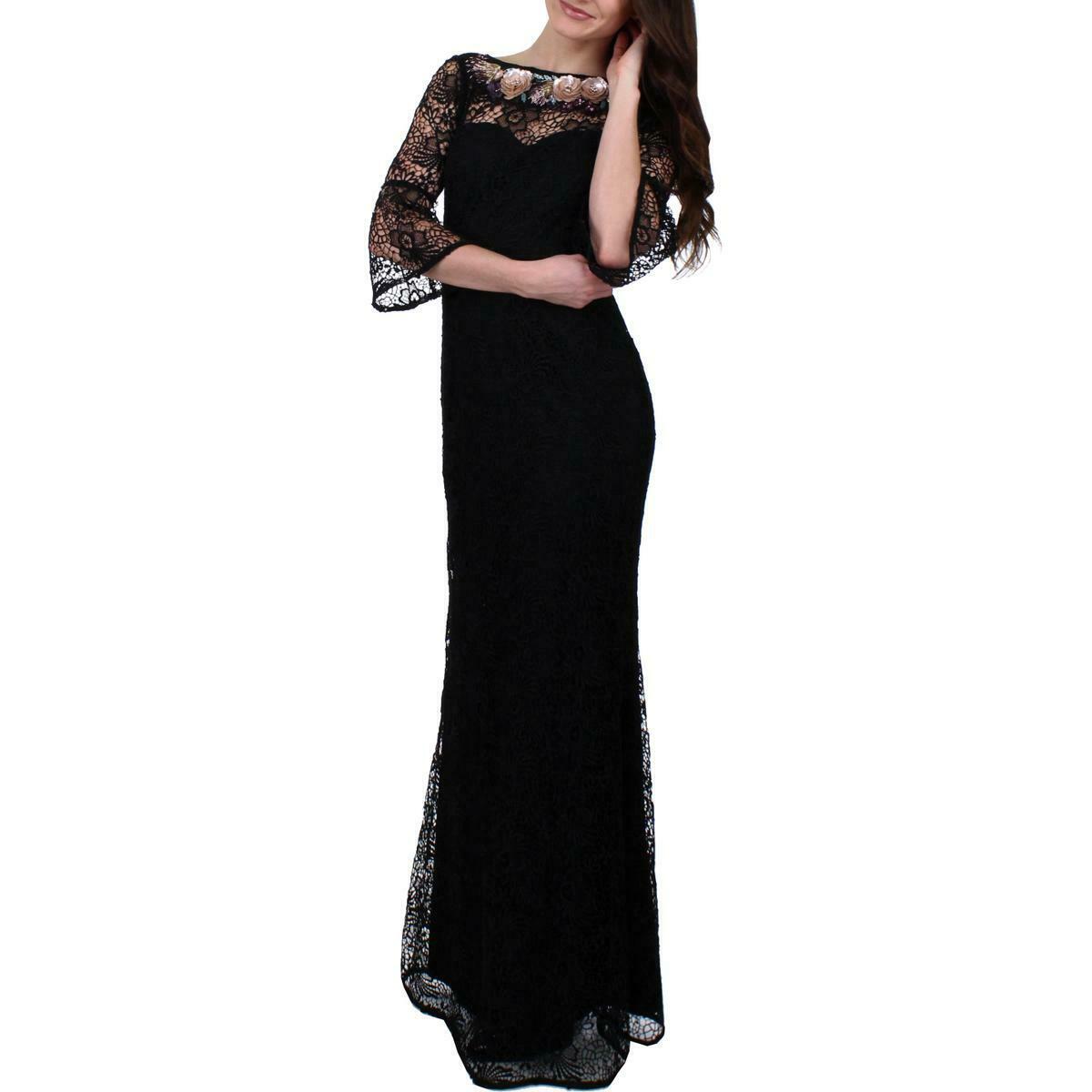 Aidan Mattox MD1E202735 - Long Lace Trumpet Dress - Quarter Length Flounce Sleeves, Fitted Bodice, Floral Lace, Trumpet Skirt, Back Zipper, Scoop Back, Floral Appliques ADASA Aidan Mattox MD1E202735 - Long Lace Trumpet Dress - Quarter Length Flounce Sleeves, Fitted Bodice, Floral Lace, Trumpet Skirt, Back Zipper, Scoop Back, Floral Appliques ADASA
