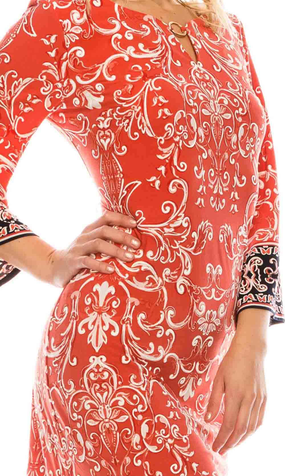 Sandra Darren - 73504 Printed Sheath Dress In Multi-Color