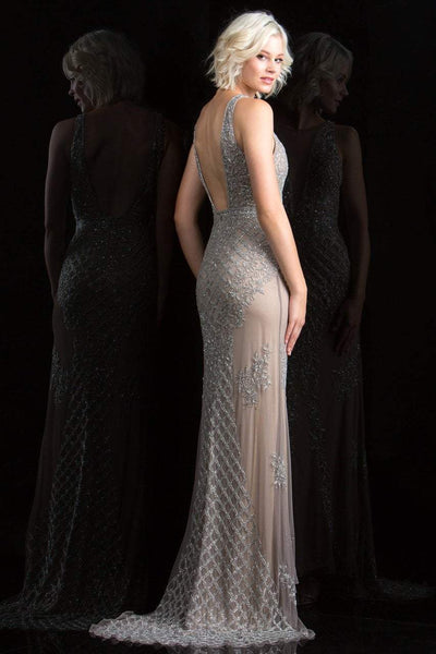 Scala - 48787 Beaded Illusion Jewel Sheath Dress Special Occasion Dress