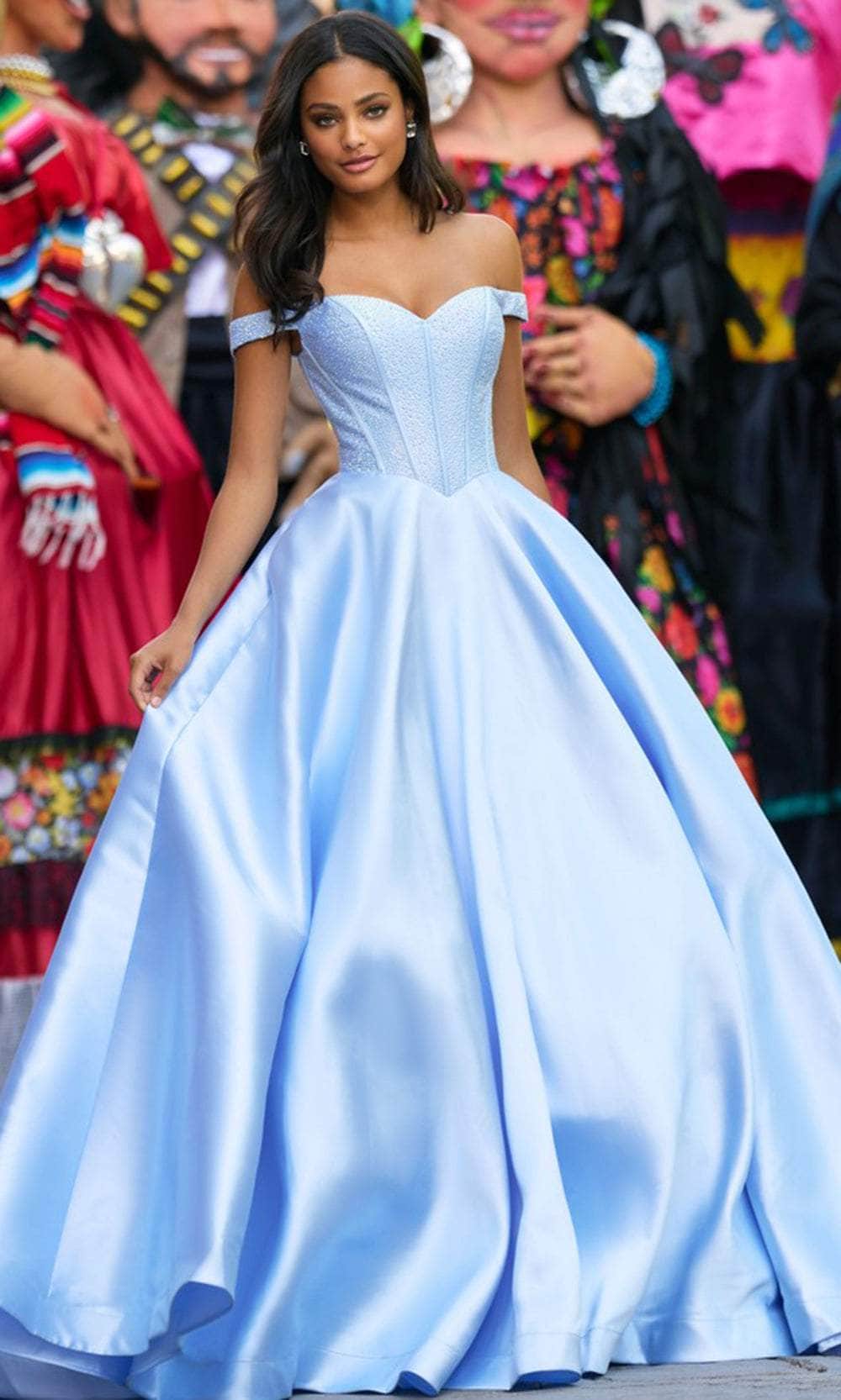 long off the shoulder sherri hill prom dress Sherri Hill 55202